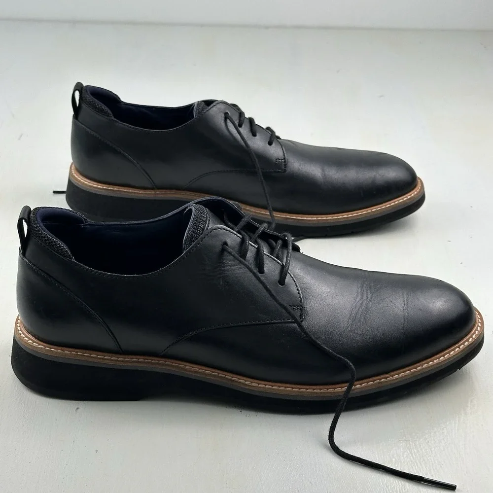 Cole Haan Osborn Grand 360‎ Plain Toe Shoes Men's 12 Oxford Black Leather C33388